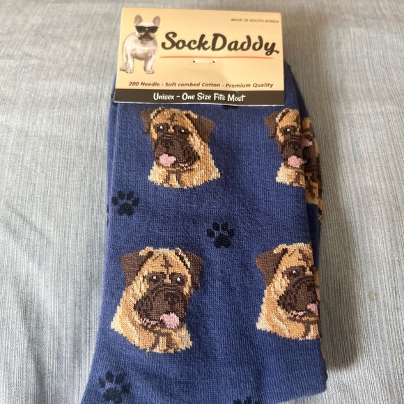 Sock Daddy Bullmastiff Unisex Socks, part proceeds go to shelters, new in pkg. - Picture 1 of 3